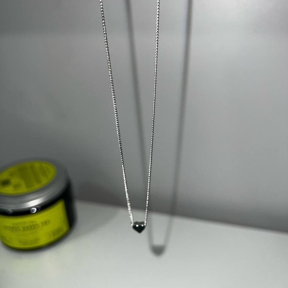 Brandy Mellville silver heart choker necklace